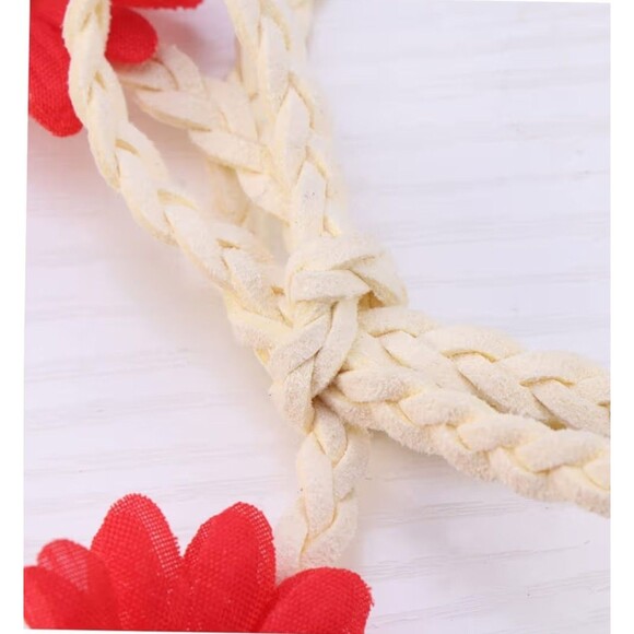 2pcs Fashion Flower Headband Red Hair Wreath Weddings and Parties Accessories - Picture 4 of 6